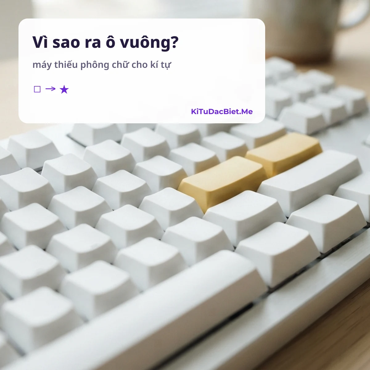 Vì sao kí tự đặc biệt hiện ô vuông: máy thiếu phông chữ cho mã đó